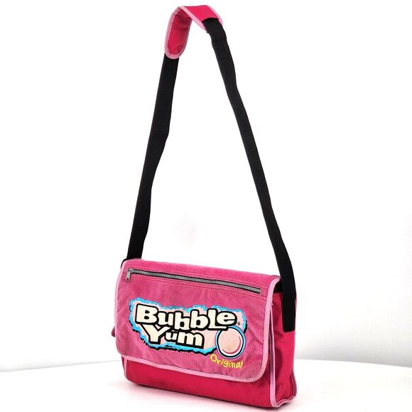 Bubble Yum Original Gum RARE Y2K 2008 Pink Messenger Bag - Picture 3 of 13